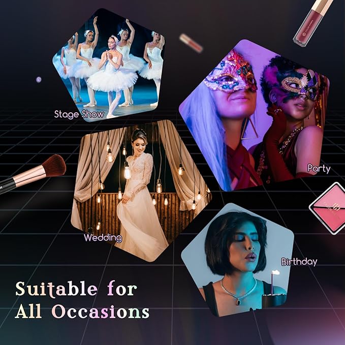 Color Nymph Makeup Kit For Teen Girls, Ball Case Full Kit Makeup Kit For Beginner Practice Professional Makeup Set with 60 colors eyeshadows, 11 colors lip glosses, Highlighter Bronzer Mascara etc-Velvo Beauty