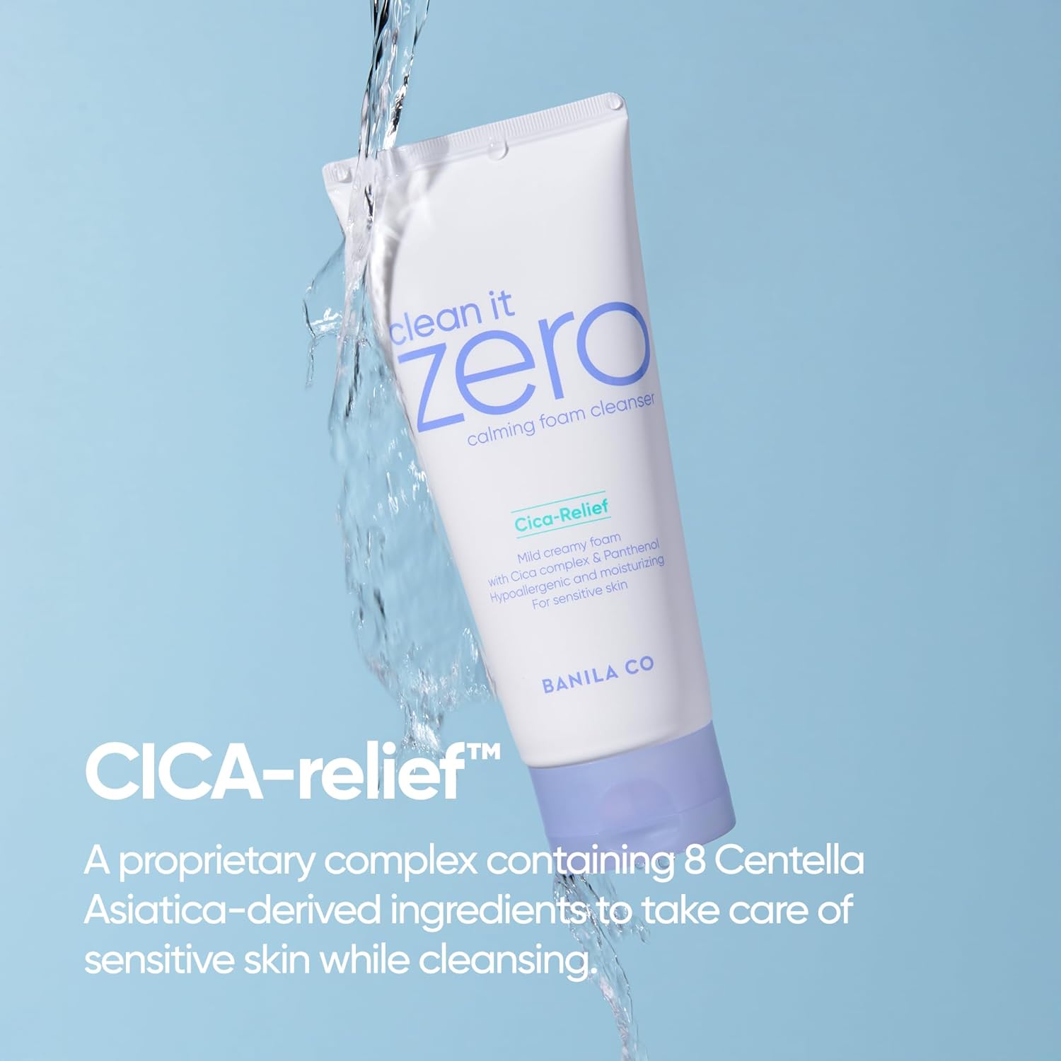 BANILA CO Clean It Zero Calming Foam Cleanser | Rich Lather Hydrating Cleansing With Soothing Finish | CICA Relief for Sensitive Skin | Vegan & Hypoallergenic (150ml / 5.07 fl.oz)-Velvo Beauty