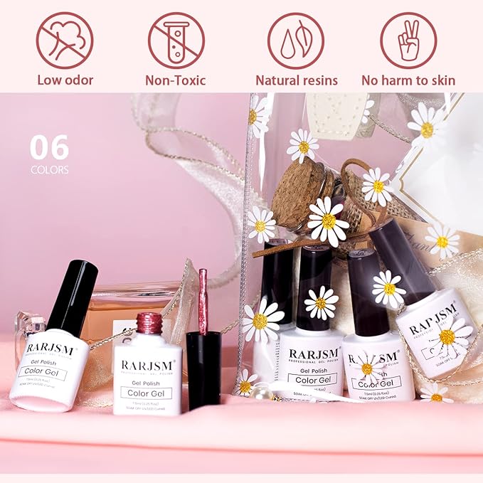 RARJSM Cat Eye Gel Nail Polish Set Silver Glitter Nude Purple Pink Red Champagne Gold Brown 6 Colors 9D Galaxy Velvet Ice Jelly Gel Polish with Magnet Stick UV LED Curing Requires Soak Off Home Salon-Velvo Beauty