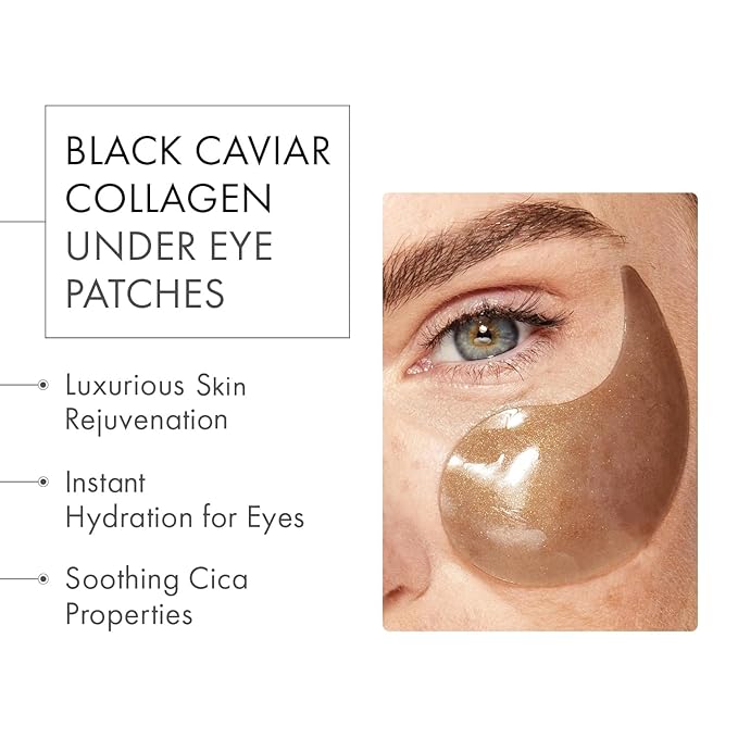 depology Black Caviar Under Eye Patches (30 Pairs), Anti-aging Hydrating Eye Mask for Wrinkles, Fine lines, Skincare with Hyaluronic Acid & Cica, Beauty & Personal Care-Velvo Beauty