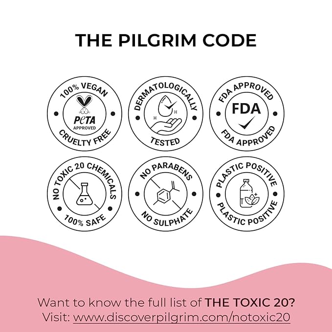 Pilgrim Squalane Bubblegum Lip Serum | Enriched with Shea Butter & Pomegranate Extract | Hydrating Lip Plumper Serum | Repairs Cracked Lips | Reveals Soft & Glossy Lips | 0.20 Fl Oz/6ml-Velvo Beauty