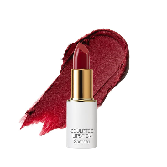 Ogee Full Bloom Sculpted Lipstick (Santana - Cherry Red) - Long Lasting Organic Lipstick with Jojoba Oil & Micro Hyaluronic Acid - 70% Organic Ingredients & Made in USA-Velvo Beauty