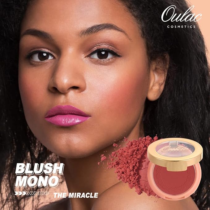 OULAC Matte Blush Makeup| Highly Pigmented Cream Blush| Natural Matte Glow| Shape & Highlight Face| Cruelty-Free Blush with Rose Oil| 08 The Miracle (matte bright coral) 4.8g-Velvo Beauty