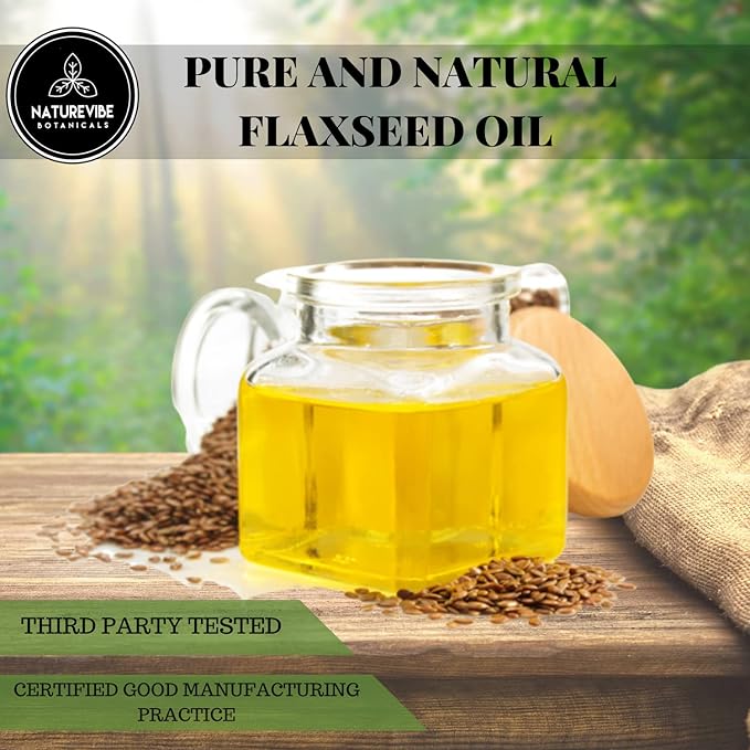 Naturevibe Botanicals Flaxseed Oil 32 Ounces | 100% Pure and Natural | Great for Skin Care and Hair Care-Velvo Beauty