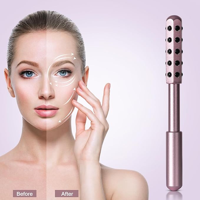Germanium Beauty Stone Roller for Uplifting Face Massager Roller (Rose Gold)-Velvo Beauty
