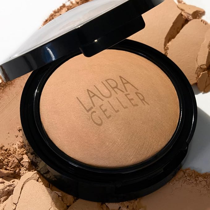 LAURA GELLER NEW YORK Baked Double Take Powder Foundation - Toffee - Buildable Medium to Full Coverage - Matte Finish-Velvo Beauty