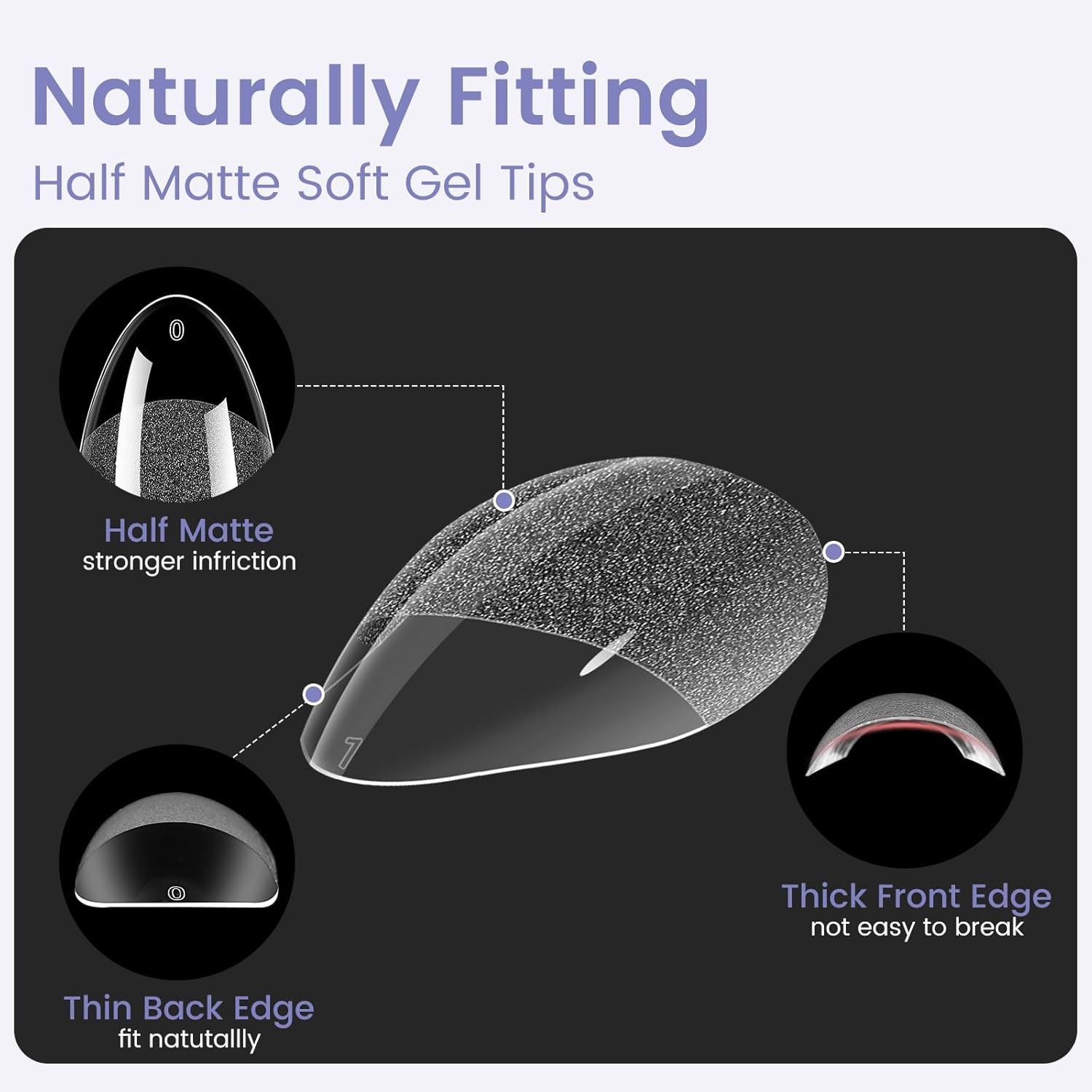 Medium Almond Nail Tips: 240PCS Soft Gel Clear Almond Pre-Shaped Nails Tips, 12 Sizes Full Cover Fake Press on Nails for Acrylic Nail Tip Home DIY Salon Nails-Velvo Beauty