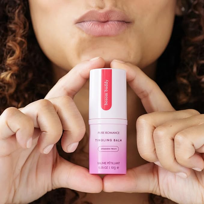 Pure Romance Bosom Buddy Tingling Flavored Lip & Nipple Balm, Dragon Fruit, 35 oz-Velvo Beauty
