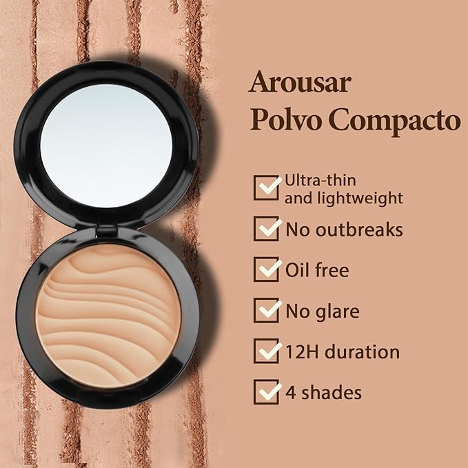 Pressed Face Powder, Flawless and Oil Control Pressed Setting Powder, Long Lasting Matte Finish 2# BEIGE 02-Velvo Beauty