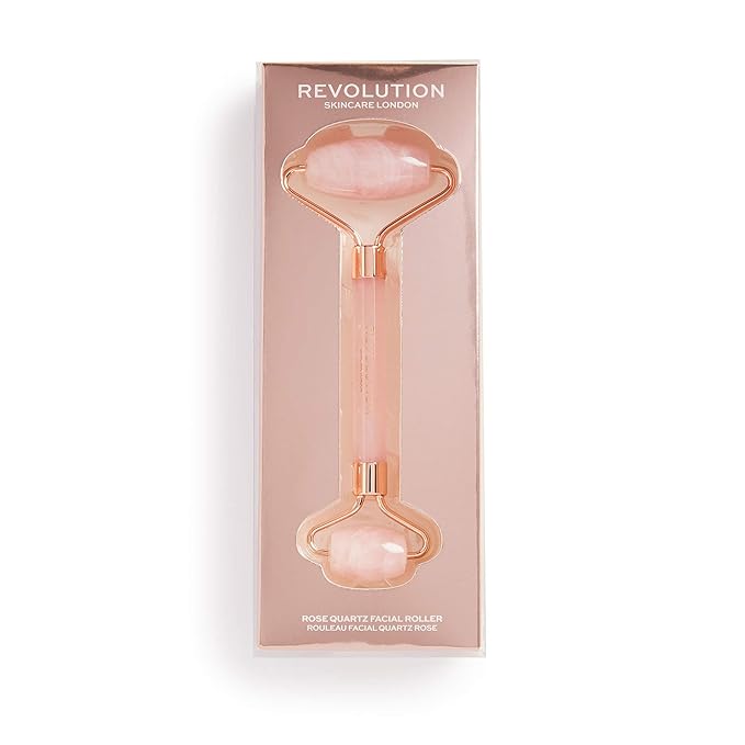 Revolution Skincare London, Rose Quartz Face Roller, Massager for Face, Neck & Body, 57g-Velvo Beauty