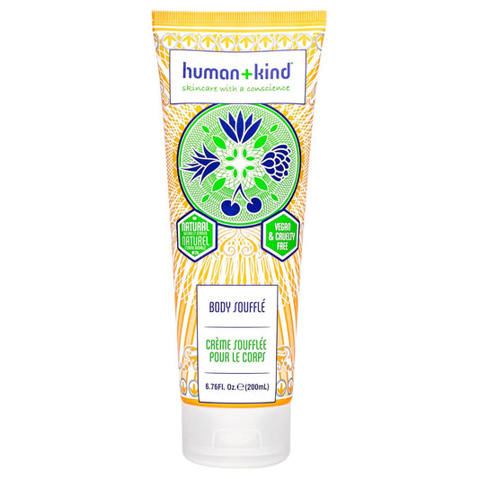 Human+Kind Body Souffle - Light, Fluffy Skin Conditioner for Hydrating and Smoothing Dry Skin - Natural, Vegan Formula with Shea Butter and Apricot Kernel Oil - Light, Fresh Fragrance - 6.76 oz-Velvo Beauty