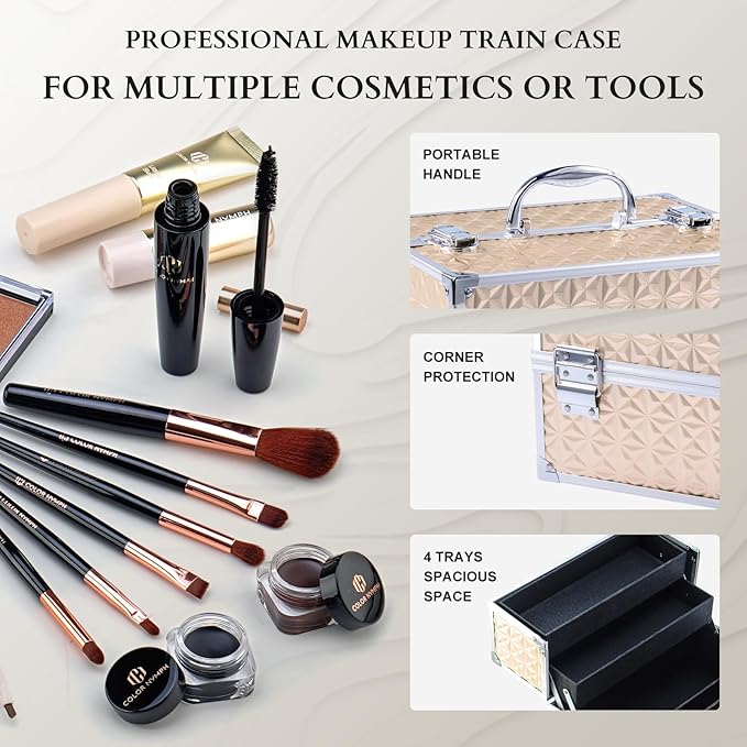 Color Nymph Professional Makeup Kits For Girls, Teenage Girls Makeup Kit with Storage Case Make Up Kit For Women Cosmetics Full Kit, Individual Packing Eyeshadow Blush Lipstick Mascara etc -Gold-Velvo Beauty