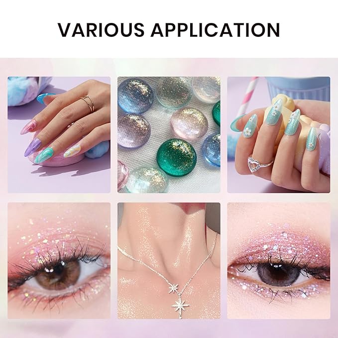 Beetles Glitter Gel Nail Polish Set, Pastel Pink Purple Blue 6 Colors Nebula Halo Chameleon Gel Polish Soak Off Uv Nail Lamp Gifts for Women-Velvo Beauty