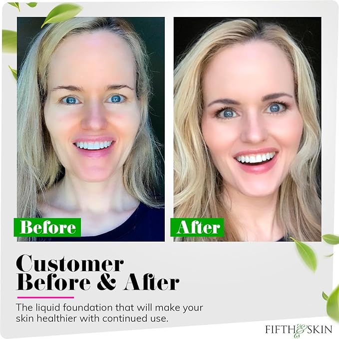 Fifth & Skin: Better’n Ur Skin Liquid Foundation (ROSE BEIGE) - Natural, Organic, Vegan, Cruelty-Free - Gluten-Free Beauty with Buildable Coverage and Palm-Free Luxury - 1 oz-Velvo Beauty