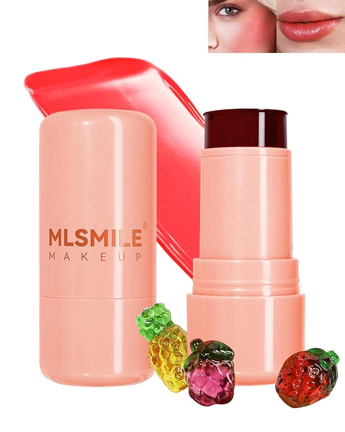 Makeup Jelly Tint,Cooling Water Jelly Tint Coral Blush Stick, Sheer Lip & Cheek Tint Stain, Long Lasting Waterproof Jelly Blush Lip Gloss, Vivid Color, Non-Sticky, Buildable Tinted Jelly Lip Stains-02-Velvo Beauty