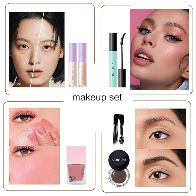 VERONNI Makeup Set,All In One Makeup Kit for Women Full Kit,Multipurpose Women's Makeup Sets,Beginners and Professionals Alike,Easy to Carry (Kit 011 (22pcs))-Velvo Beauty