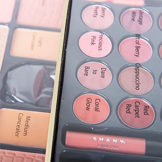 SHANY All In One Makeup Kit (Eyeshadow, Blushes, Face Powder, Lipstick, Eye liners, Makeup Pencils and Makeup Mirror - Makeup Set With Reusable Makeup Storage Box - White-Velvo Beauty