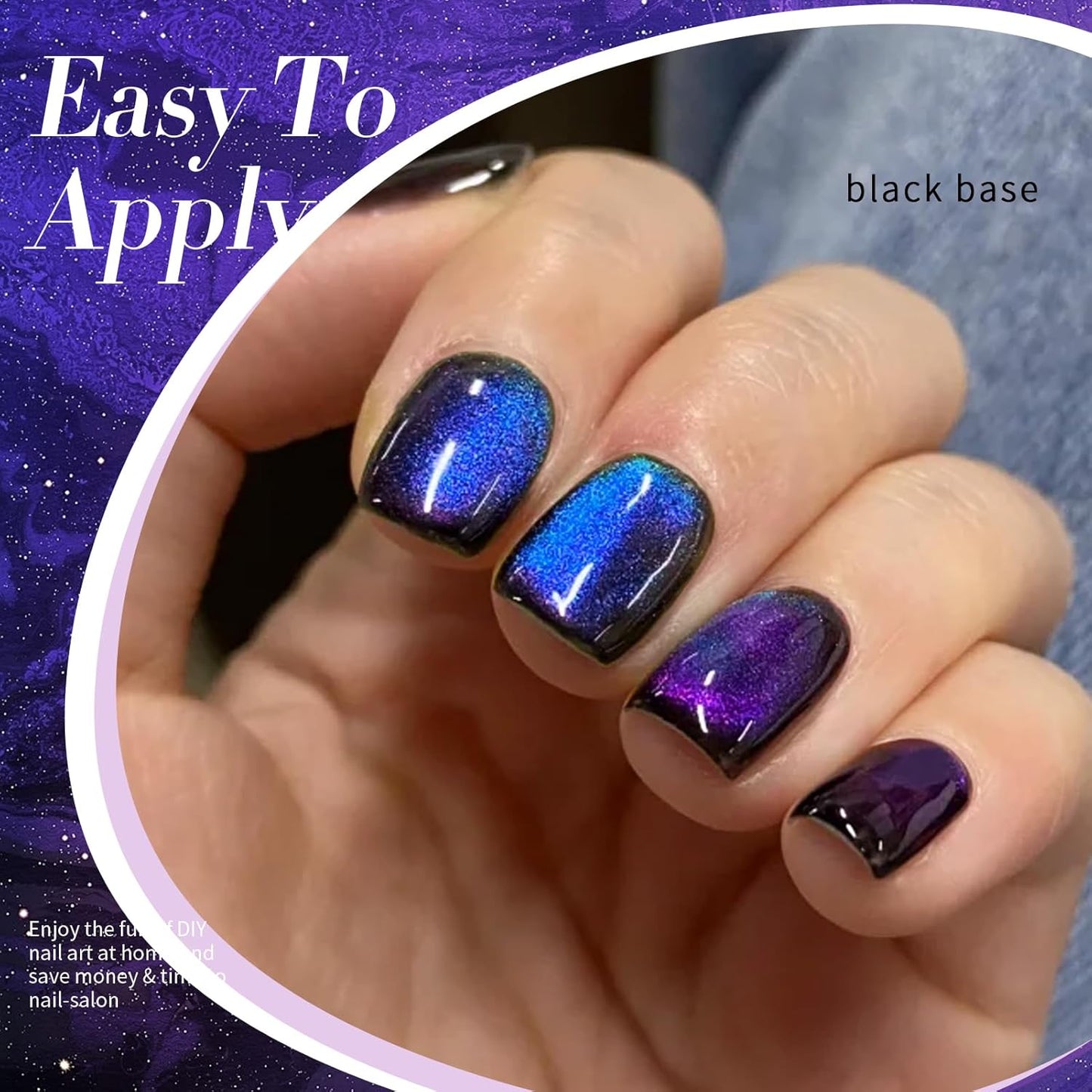 Born Pretty Cat Magnetic Gel Nail Polish Heaven Purple Chameleon Holorgraphic Cat Magnetic Eye Gel Polish Glitter Gel Polish-Velvo Beauty