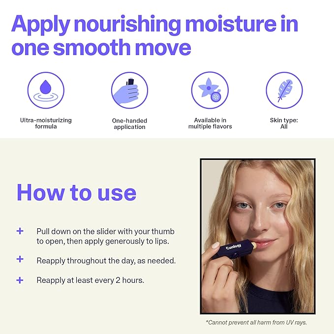 Curology Lip Balm Sunscreen SPF 30, Broad Spectrum Sun Care, Nourishing Hydration for Dry Chapped Lips, Fragrance Free-Velvo Beauty