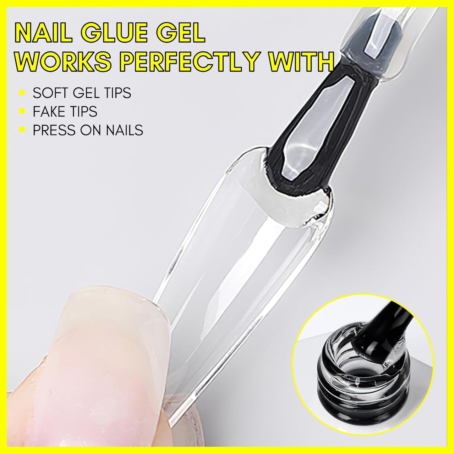 Makartt Gel Nail Glue: 3 in 1 Nail Glue for Acrylic Nails Extension Super Strong Adhesive Bond Long Lasting Brush on Glues for Tips, Base Coat & Slip Solution, & Stick Rhinestone, Curing Needed, 15ml-Velvo Beauty