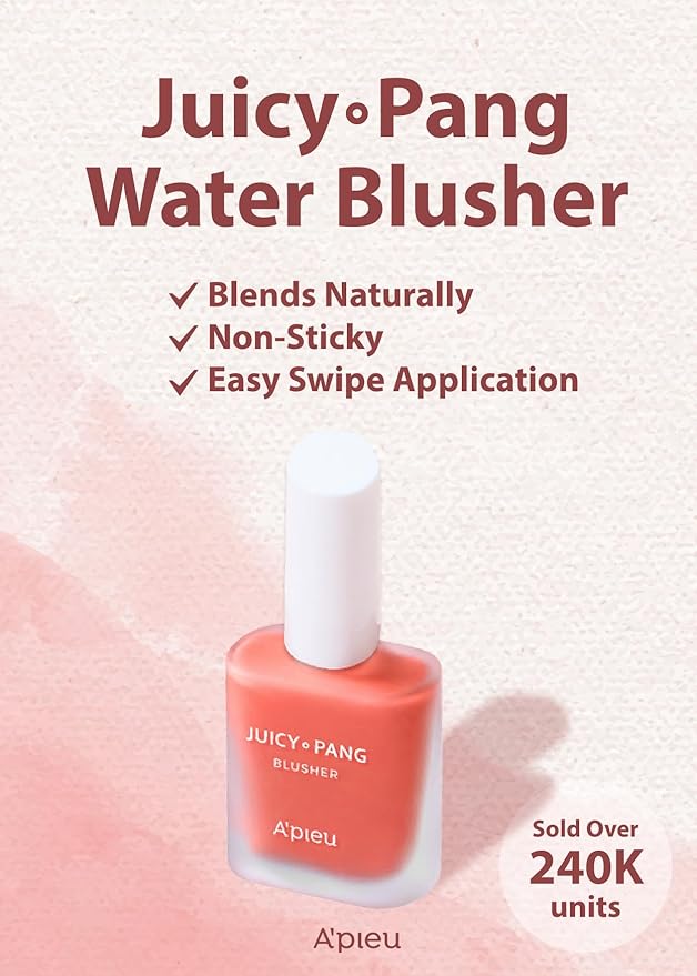 A'PIEU JUICY-PANG WATER BLUSHER (CR01 - Peach) Korean Liquid Blush For Cheeks K Beauty Makeup-Velvo Beauty