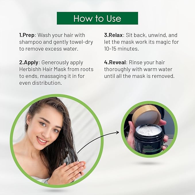 Herbishh Argan Hair Mask-Deep Conditioning & Hydration For Healthier Looking Hair for very Dry, Weak, Stressed Out Hair, No Sulphates, No Parabens-Velvo Beauty