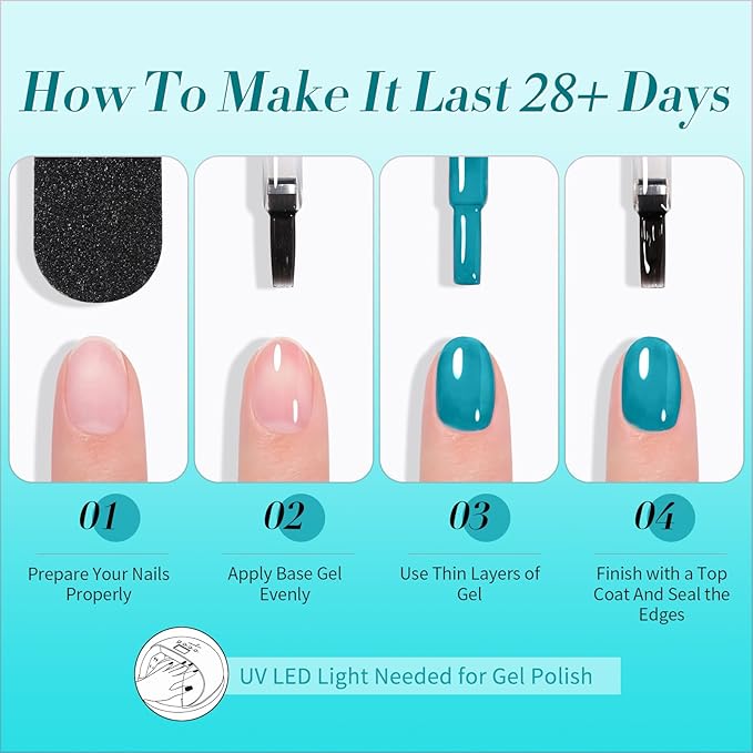 Born Pretty Jelly Gel Nail Polish Set Spring Summer Crystal Glass Translucent Pastel Sheer Gel Polish Pink Green Blue Red Yellow Silver Shiny Glitter Gel Nail Polish Nail Art Gel DIY Gift 6PCS-Velvo Beauty