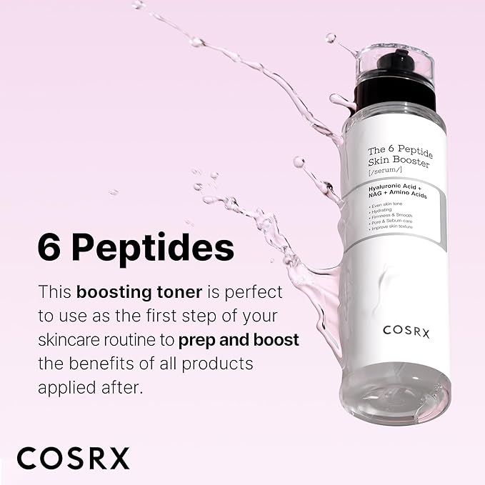 COSRX 6X Peptide Collagen Booster Toner Serum 150mL/5.07 Fl.Oz, Skin Renewal Boosting Facial Essence, Niacinamide & Hyaluronic Acid for All Skin Types, Korean Skincare, Paraben Free-Velvo Beauty
