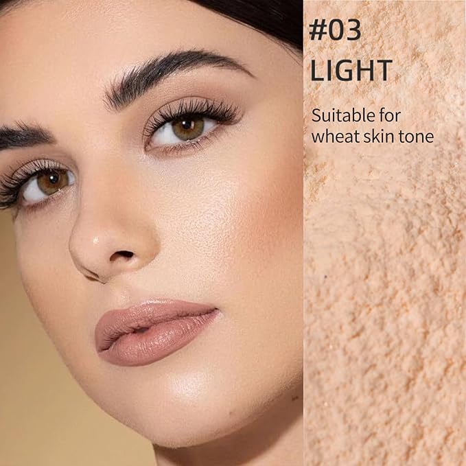 Erinde Nude Translucent Matte Setting Powder with Puff, Face Loose powder Makeup, Oil Control Finishing Powder, Lightweight Blurring Powder, Waterproof, 24H Long-Lasting, Creates Soft Focus Effect-Velvo Beauty