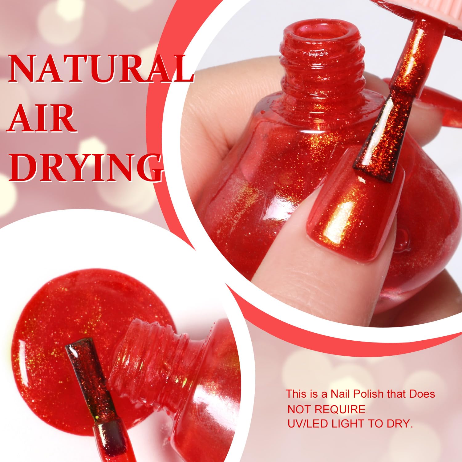 Major Dijit Quick Dry Nail Polish Gold Red Summer Nail Lacquer for Nail Art Regular Nail Polish 0.41 fl oz.-Velvo Beauty