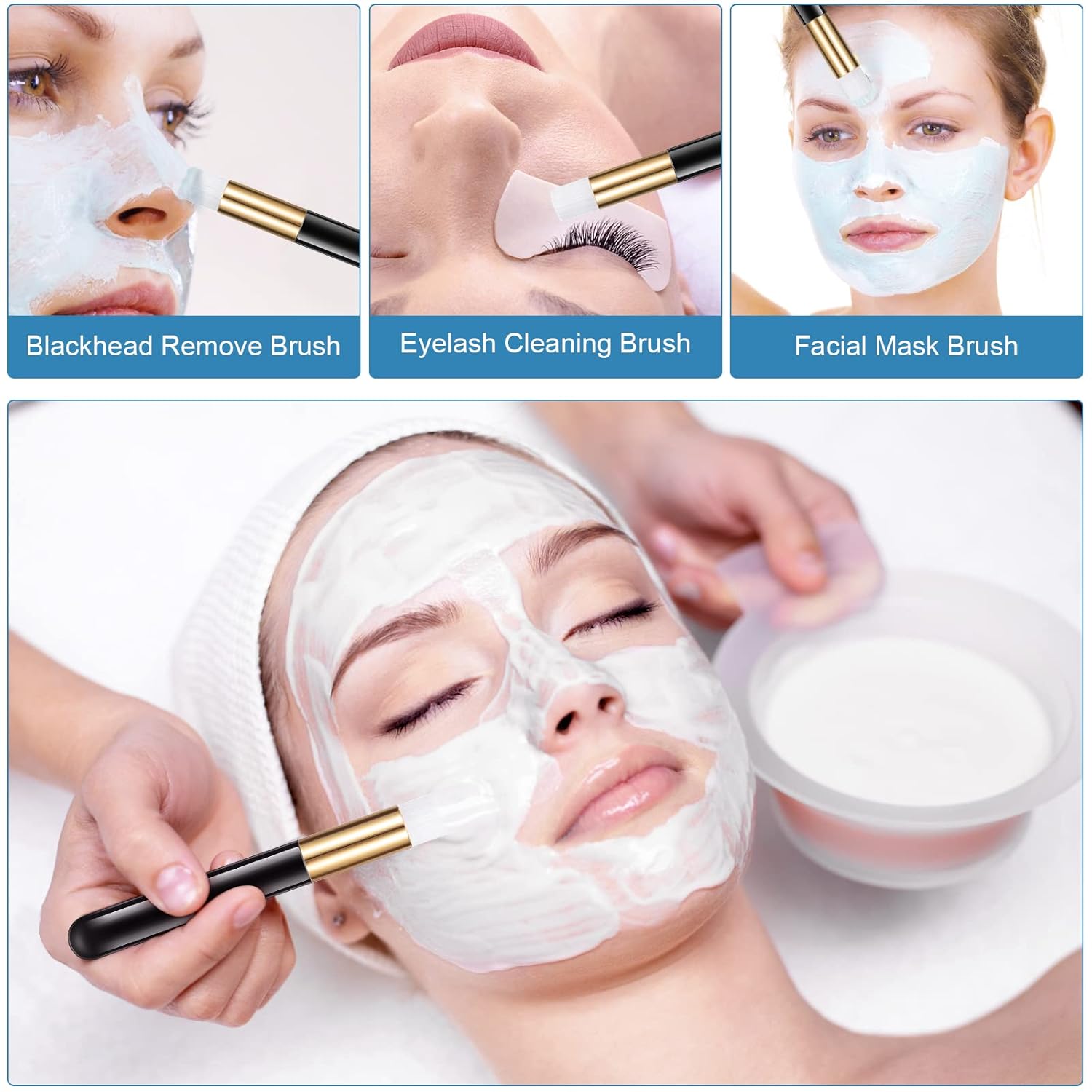 Homicozy 40 Pcs Lash Shampoo Bottle Brushes & Dispensers Set - 10 Pcs Lash Brushes, Tubes & Aftercare Bag for Clients, Women, Girls (Black)-Velvo Beauty