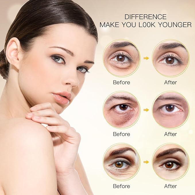 Under Eye Patches for Puffy Eyes: 60PCS Collagen Eye Gels Pads - 24K Gold Under Eye Mask - Reduce Dark Circles & Bags - Skin Eye Care Products-Velvo Beauty