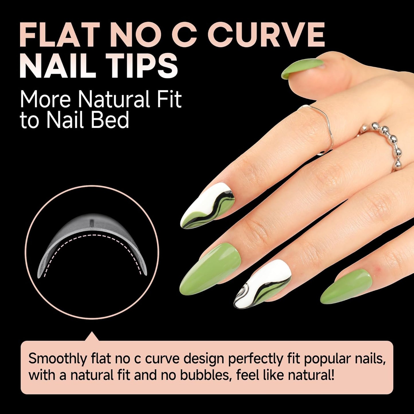 UNA GELLA Medium Almond Gel Nail Tips: Full Matte Almond Shape Nail Tips Half Cover 216pcs Medium Almonds Press On Nails DIY Salon for Fake Acrylic False Nails 12 Sizes, Saving Design Gelly Tips-Velvo Beauty