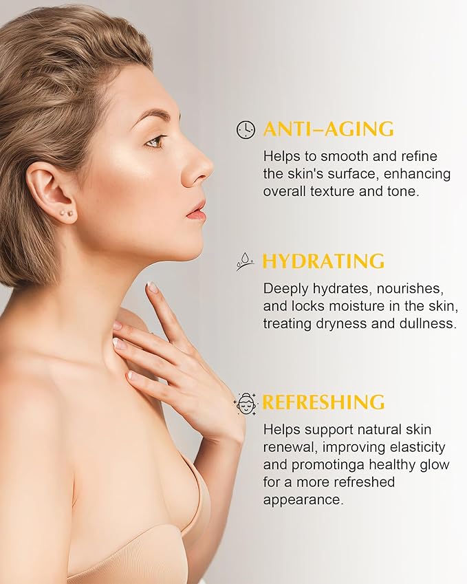 Neck Firming Cream with 3% Retinol - Hyaluronic Acid, Anti-Wrinkle Treatment, Skin Tightening Cream for Face, Neck, Chest & Décolleté-Velvo Beauty