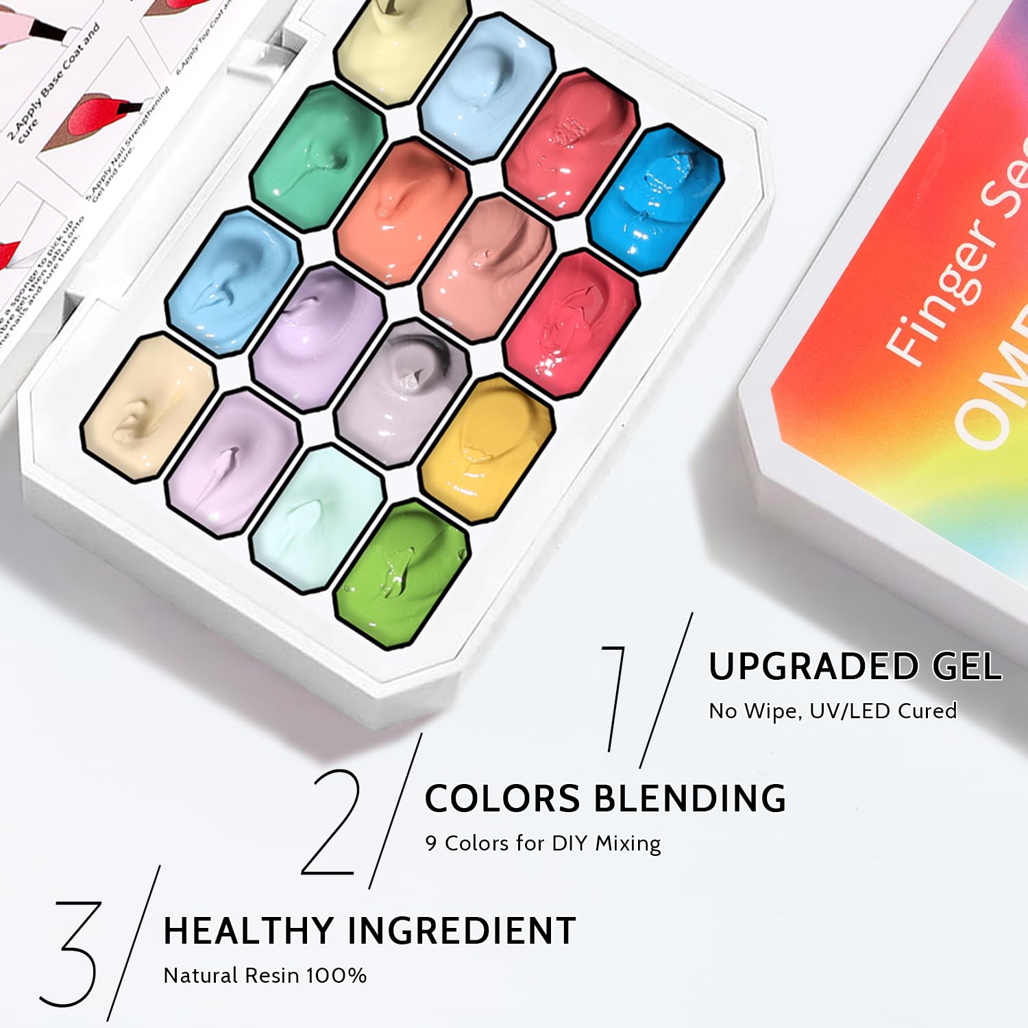 Sponge Pat Paint Nail Gel, Ombre Nails Gradient Gel Nail Blush Blooming Aura Nails Drawing Stripper Floral Painting DIY Nail Art, No Wipe, UV/LED Curing (16 Colors G)-Velvo Beauty