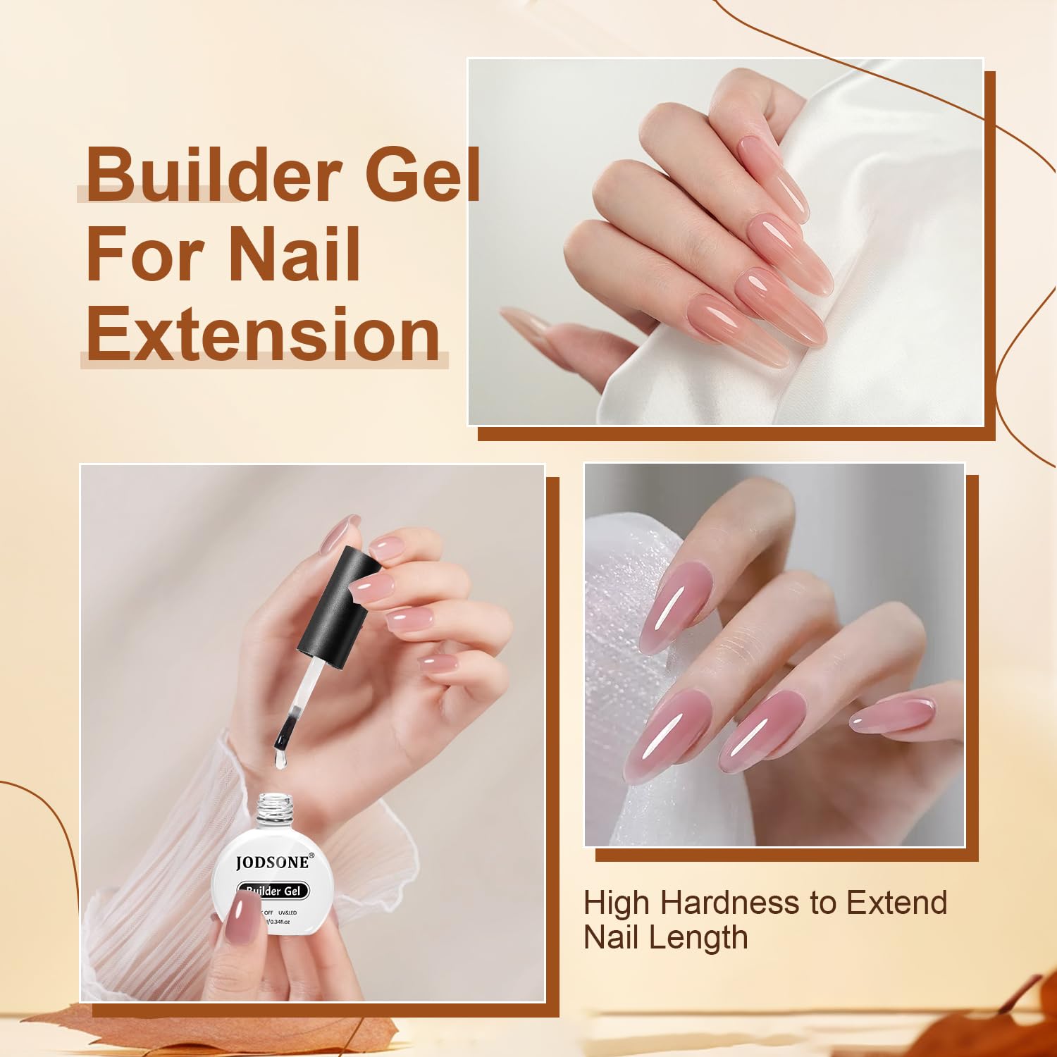 JEWHITENY 10ML Builder Gel Nails Clear Nail Extension Gel Nail Strengthener Long Lasting High Effects Nail Art Design Manicure Need U V Lamp Curing-Velvo Beauty