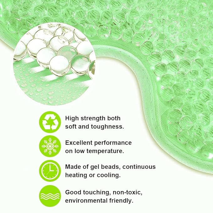 Cooling Eye Mask Gel Eye Mask Reusable Cold Eye Mask for Puffy Eyes, Eye Ice Pack Eye Mask with Soft Plush Backing for Dark Circles, Migraine, Stress Relief-Velvo Beauty