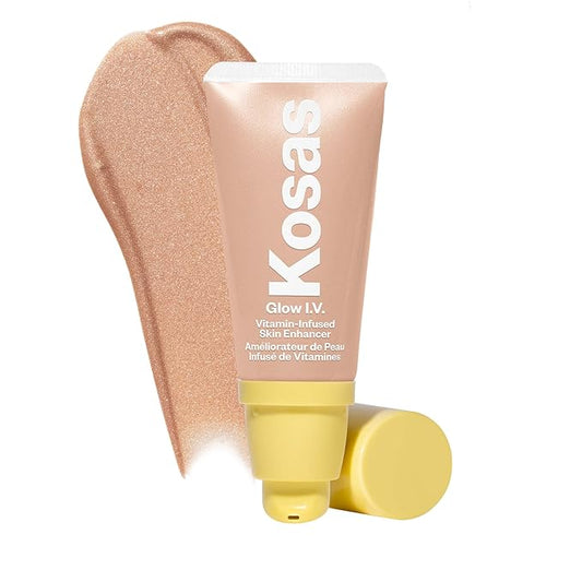 Kosas Glow I.V. Vitamin-Infused Skin Enhancer Face Makeup - Tinted Beauty Highlighter for a Healthy Glow - Illuminate-Velvo Beauty