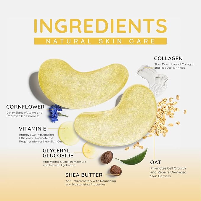 Enaskin Naturals Under Eye Patches for Dark Circles: Premium Gels Pads - Reduce Eye Bags, Wrinkles & Puffy - Skin Treatment Advanced Mask - Anti Aging & Face Moisturizer For Women, 10 Pairs (Black)-Velvo Beauty