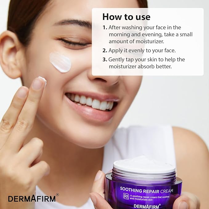 Dermafirm Soothing Repair Hydrating Face Cream R4 | Daily Face Moisturizer Facial Lotion with Eucalyptus, Peptide and Collagen | Gentle for All Skin Types No Animal Trials No Paraben 1.69 fl oz-Velvo Beauty