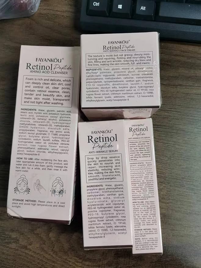 Retinol Skin Care Set, 4Pcs Anti Aging Skin Care Sets for Women, Include Retinol Face Cream Eye Cream Serum and Glycolic Acid 7%, Reduce Wrinkles, Promote Collagen Production Restore Skin Elasticity-Velvo Beauty