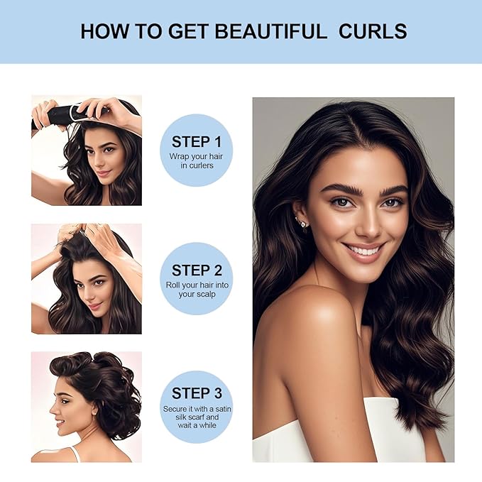 Togayu Heatless Curls Overnight Set - Jumbo Overnight Hair Curlers to Sleep In, Soft Velvet Hair Rollers for Women, No Damage Curls Styling Tools 3pcs-Velvo Beauty