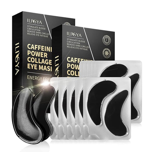 ROUSE 40 Pairs - Caffeine Under Eye Patches Eye Treatment Mask for Dark Circles Eye Fatigue Puffiness Refreshing Revitalizing Skin Care Eye Gel Pads (2 Boxes)-Velvo Beauty