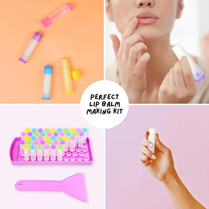 Lip Balm Filling Tray and Spatula Set - For 15mm Lip Balm Tubes ONLY - Instantly Fills 50 Standard 3/16 oz (5.5ML) with 15mm width Tubes-Velvo Beauty