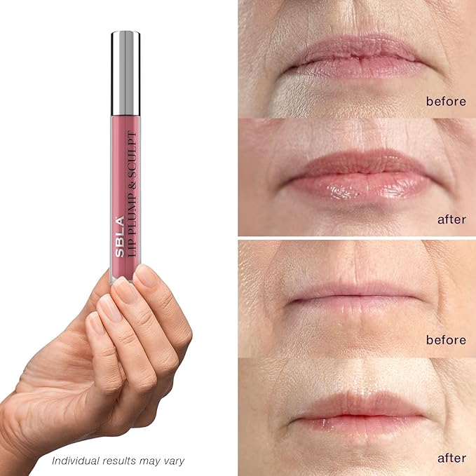 SBLA Beauty - Double The Plump - Lip Plump & Sculpt 11 Fl Oz / 325ml - Lip Plumper - Fuller & Firmer Lips, With Hyaluronic Acids & Peptides - Instantly Plumps, Enhances Hydrates, Reduces Fine Lines-Velvo Beauty