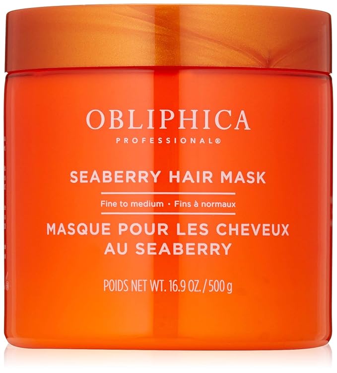 Obliphica Seaberry Hair Mask - Deep Conditioning Hydrating Treatment for Dry and Damaged Hair - Fine, Frizzy, and Color-Treated Hair - 1.05 Pound (Pack of 1)-Velvo Beauty