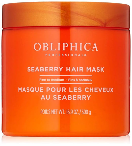 Obliphica Seaberry Hair Mask - Deep Conditioning Hydrating Treatment for Dry and Damaged Hair - Fine, Frizzy, and Color-Treated Hair - 1.05 Pound (Pack of 1)-Velvo Beauty