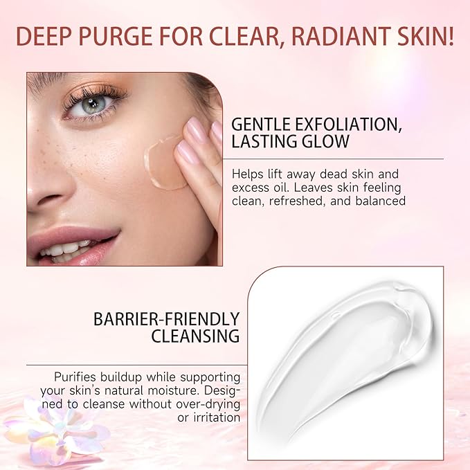 Purifying Exfoliating Gel, Natural Exfoliating Purifying Cream, Facial Exfoliator Cleanser, Gentle Face Wash-Cleansing Moisturizing Peeling Gel, For All Skin Types (1.76 Fl Oz (Pack of 1))-Velvo Beauty