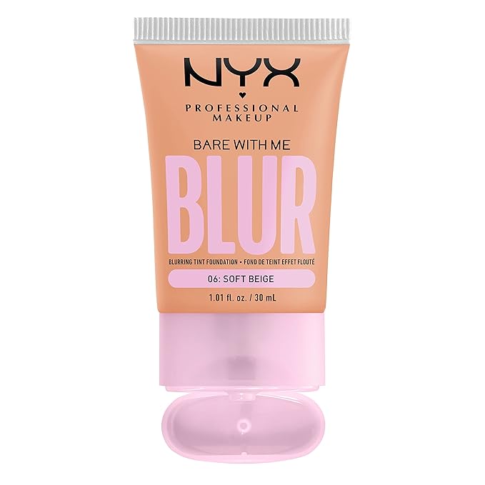 NYX PROFESSIONAL MAKEUP Bare With Me Blur Skin Tint Foundation Make Up with Matcha, Glycerin & Niacinamide - Soft Beige-Velvo Beauty