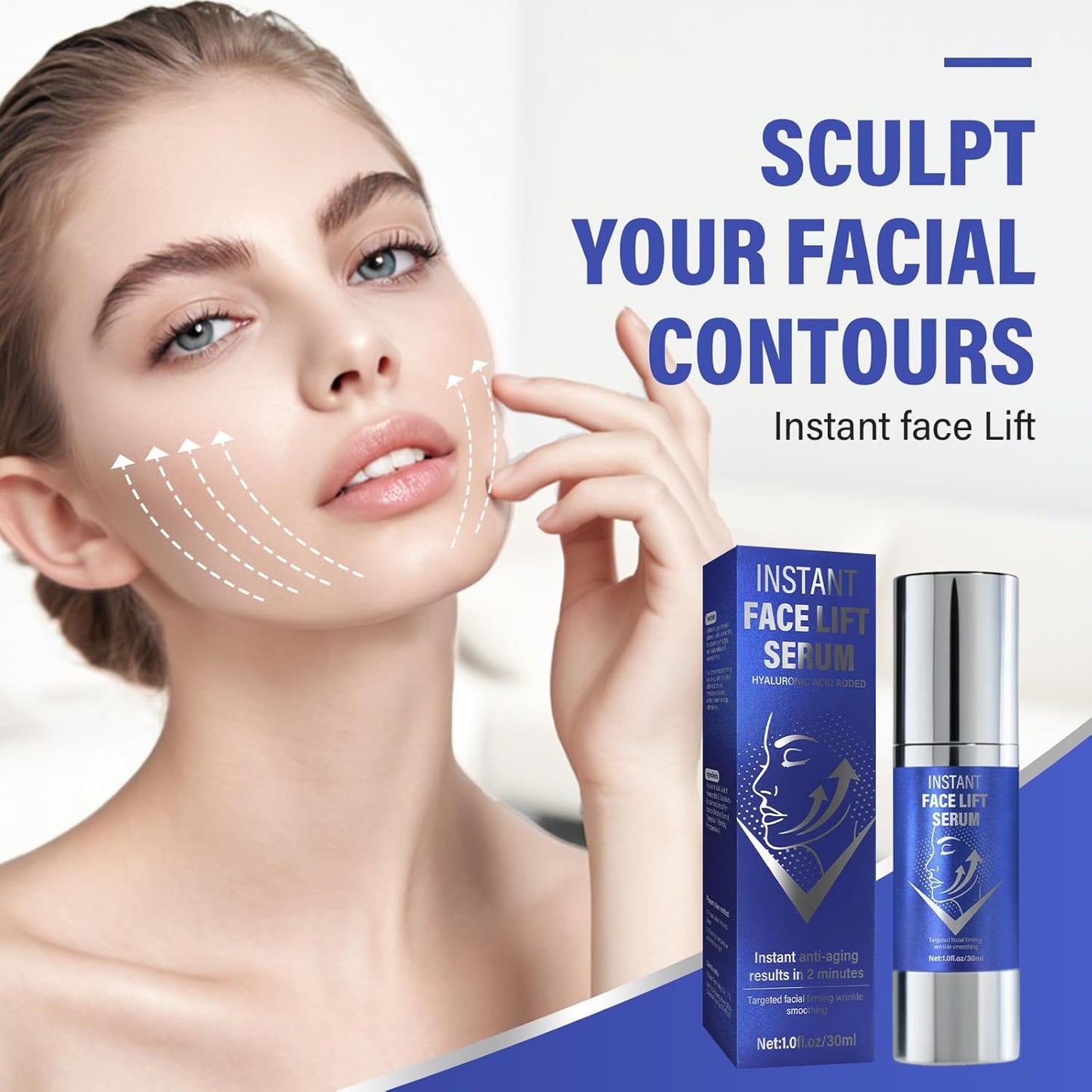 Instant Face Lift Serum，Face Lifting & Skin Tightening, Smooth Fine Lines, Pores and Deep Wrinkles,1Fl Oz-Velvo Beauty